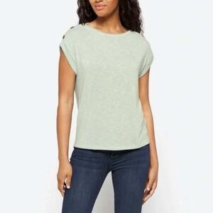 Kaileigh Mercy Button Sleeve Detail Knit Top Light Green XL Stitch Fix NWT